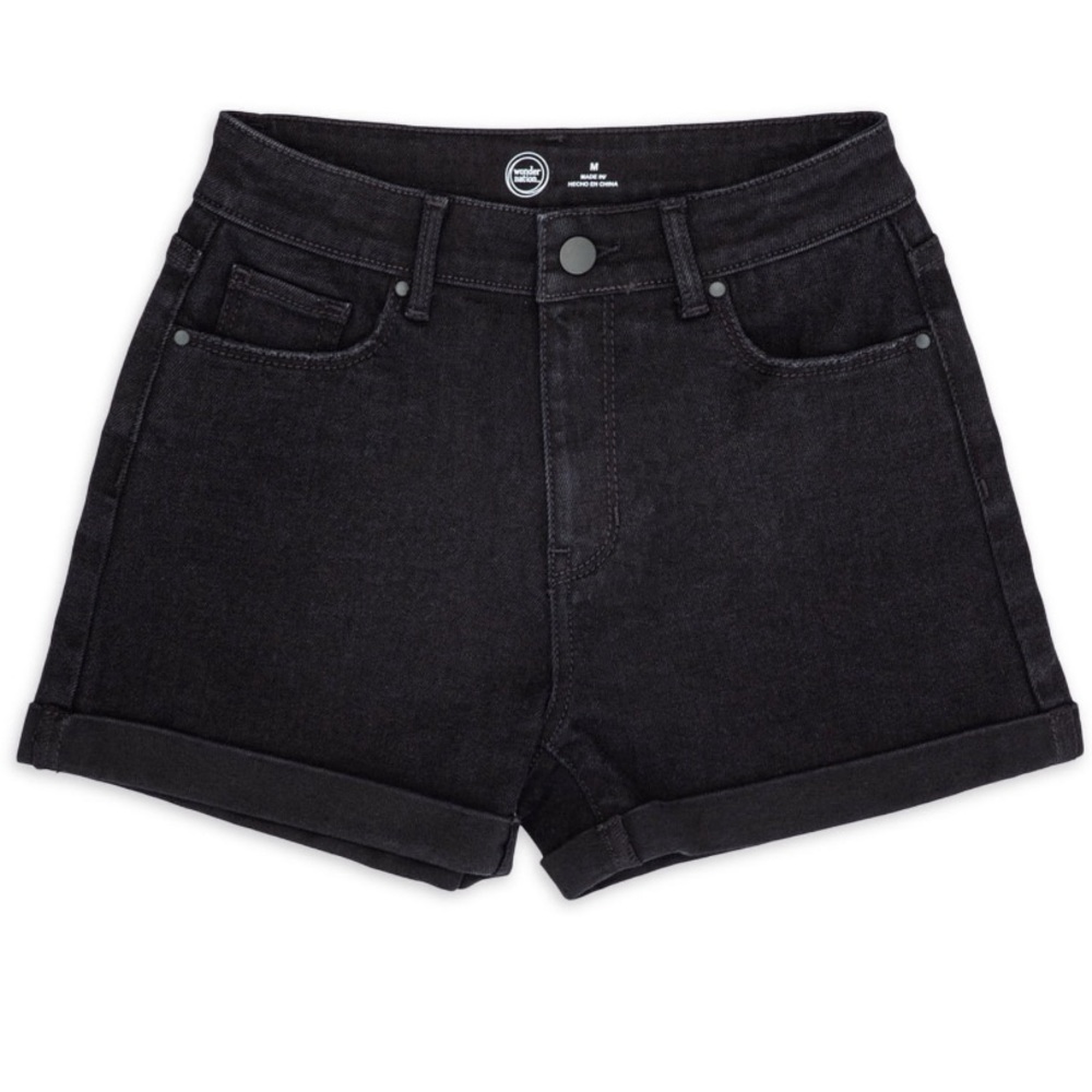 Wonder Nation High Rise Mom Jean Black Shorts Size L Girls NWT